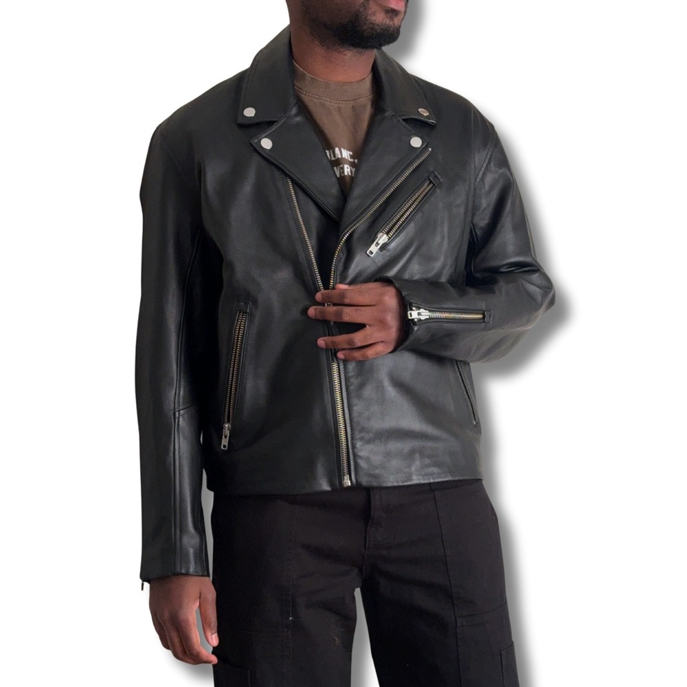 Abercrombie & Fitch Men's Black Leather Jacket